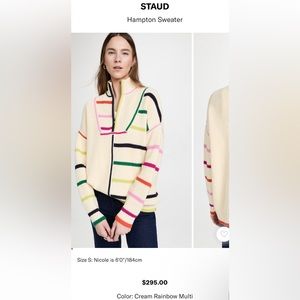 Staud Hampton Sweater (XS, Creme Rainbow Multi)